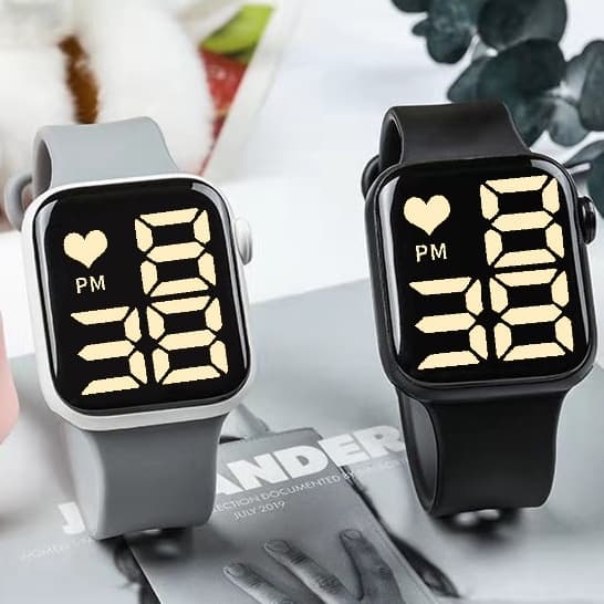 Relógio Feminino LED Quadrado À Prova D'água Digital Masculino Esportes