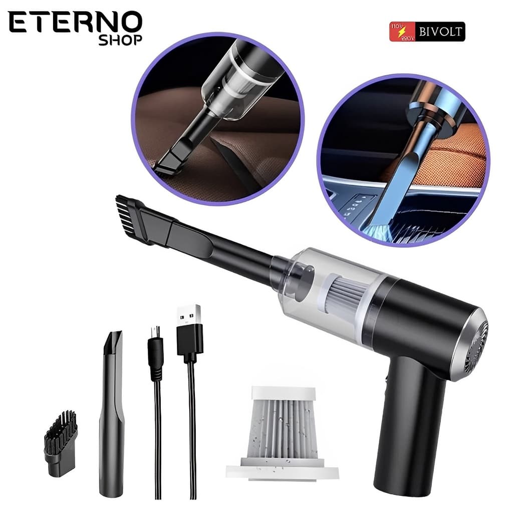 Mini Aspirador Pó USB 3 em 1 Portátil para Carro Casa Limpeza Doméstica Multifuncional Recarregável