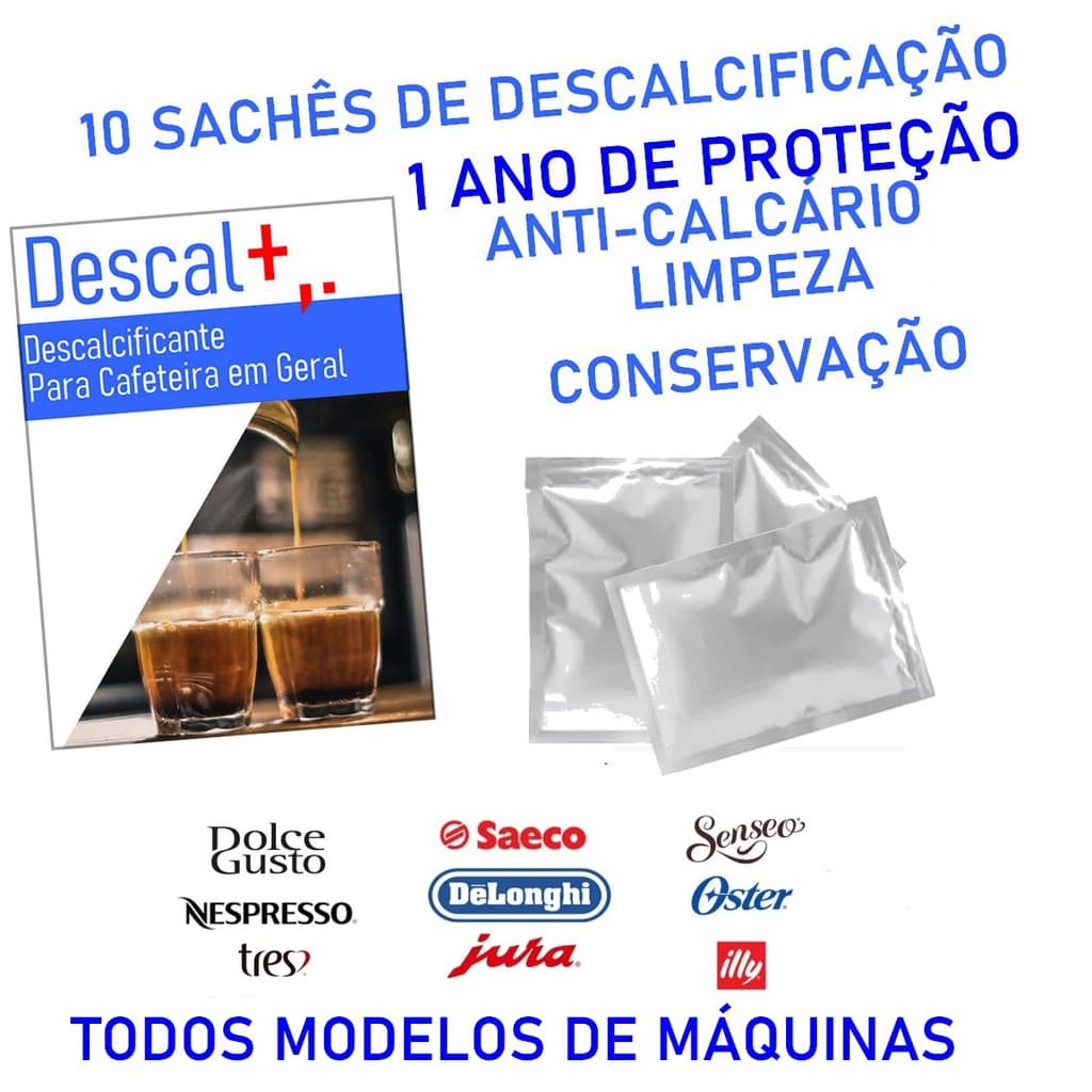 10 Descalcificante Cafeteiras 3 Corações Dolce Nespresso Kit Saeco