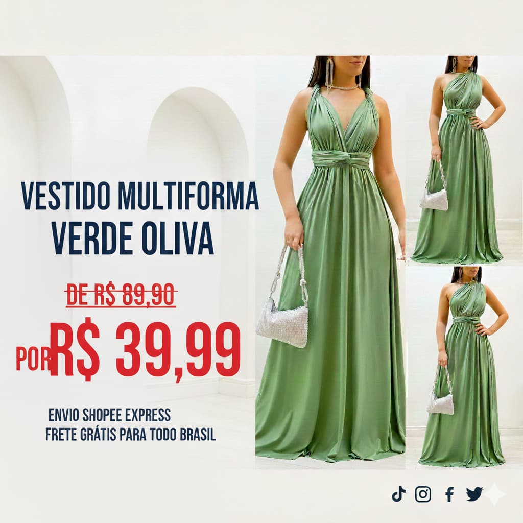 Wistlefashion Vestido Longo MultiFormas Madrinhas Casamento Festas Cores 40% Desconto Frete Gratis