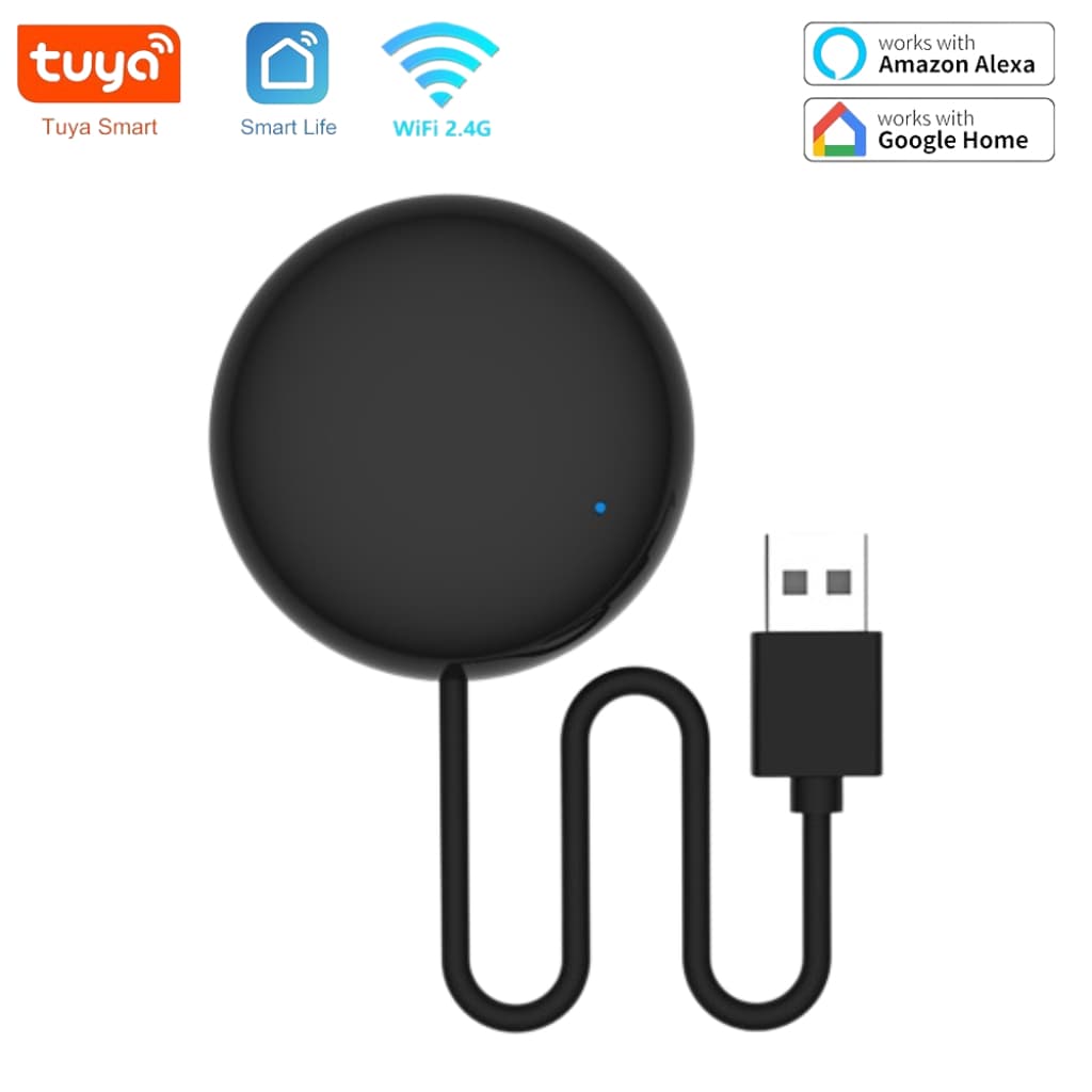 Smart Controle Inteligente Infravermelho Ir WiFi Compatível com Alexa e Google Preto - Barato