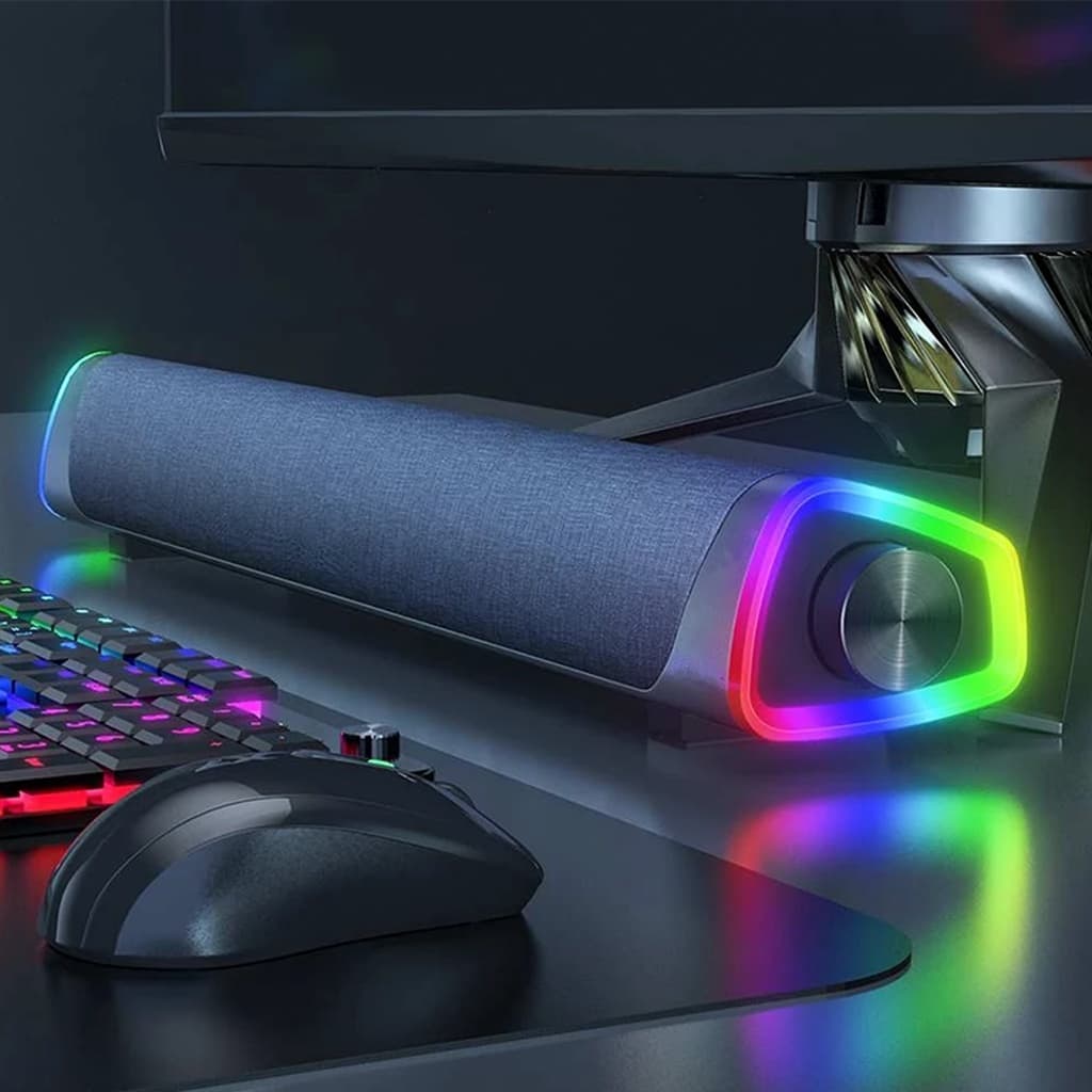 Soundbar Caixa de Som Pc Bluetooth Rgb Computador Tv Televisão Controle de Som Potente 12w Gt-x990