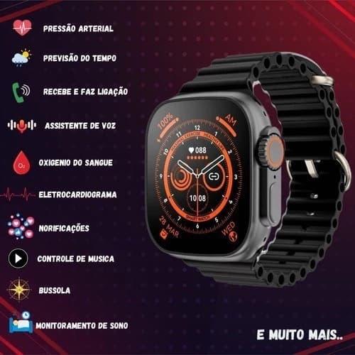 Smartwatch Original X10 T900 T900 Ultra Série 9 Bússola 45mm Esportivo Fitness Relógio Inteligente para Android Ios