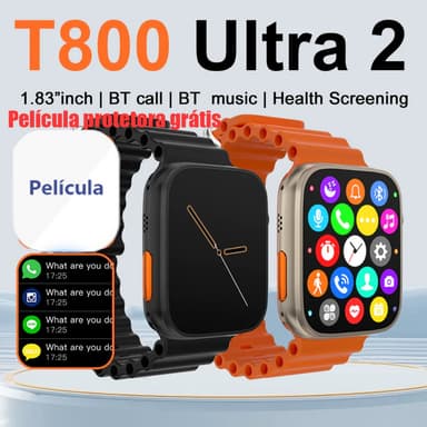 2026 Nova T800 Ultra 2 Série 8 Relógio Ultra Smart Watch Esportivo Sem Fio À Prova D'água Mt800 Nfc