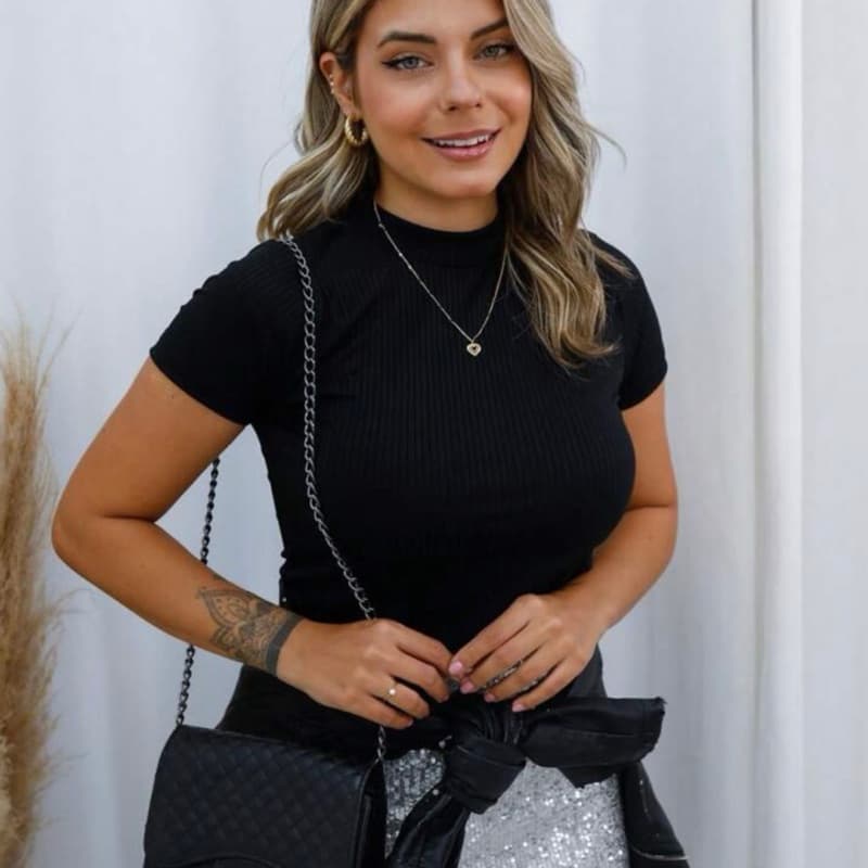 Blusa Feminina Promoção T-Shirt Gola Alta Promoção