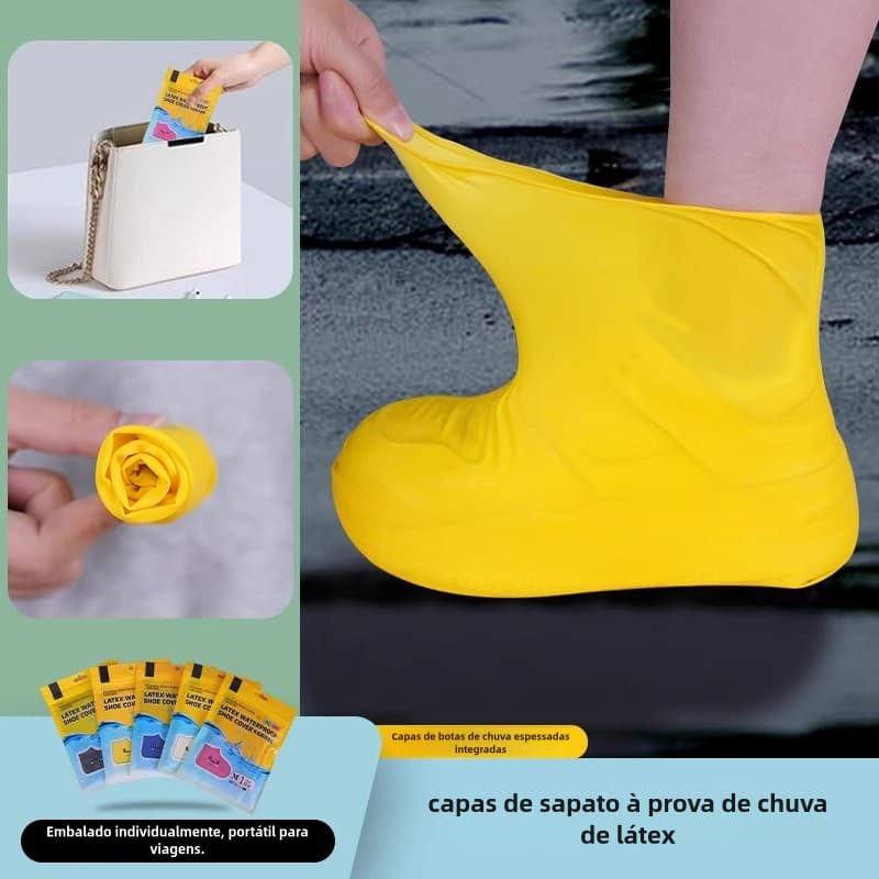 Protetor de Sapato Impermeável de Silicone Capa de Chuva para Tênis Colorido e Unisex Joven e Adulto