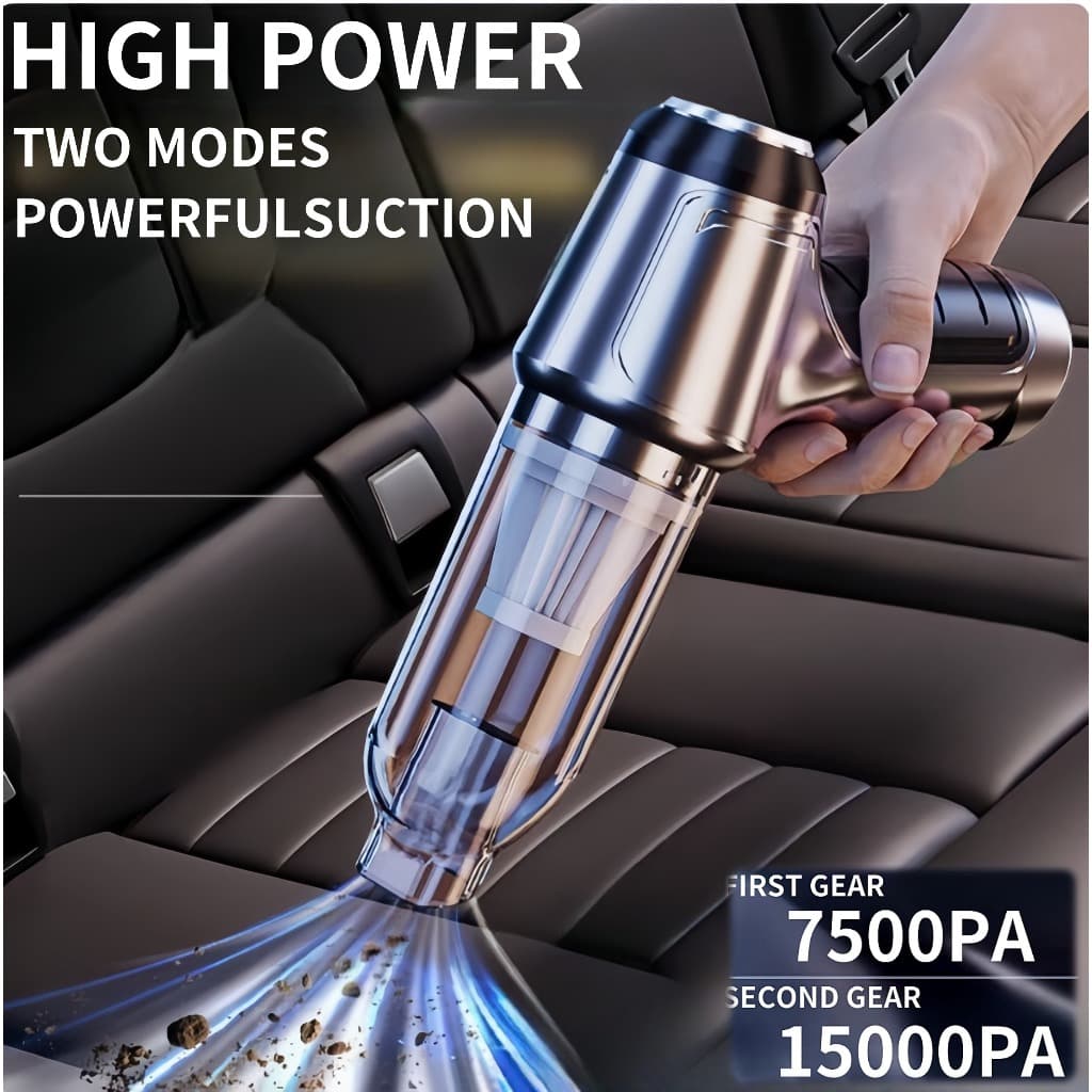 Aspirador e Soprador Portátil 5 em 1 Alta Potência e Multifuncional para Limpeza Completa para Carro