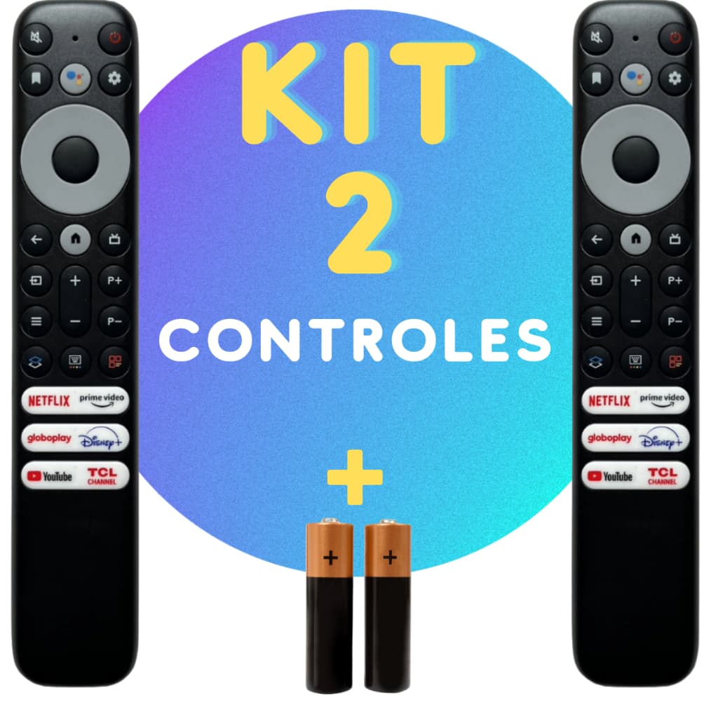 Kit Controle Remoto para Tv Tcl Smart 4K Rc902v Netflix Youtube