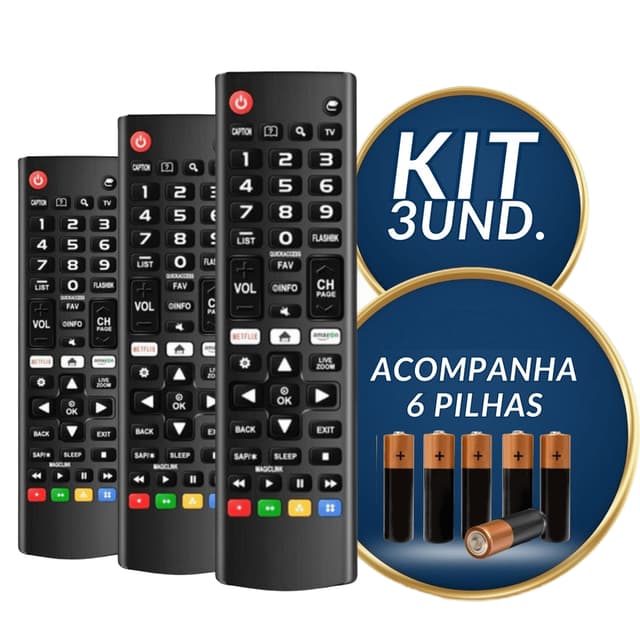 Kit Controle Remoto Tv LG - Universal Tv LG - Televisão Smart LED 4K
