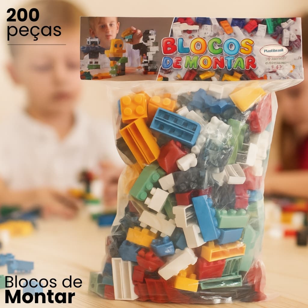 Blocos de Montar de 36 Até 400 Peças Brinquedo Didático Lego Infantil de Encaixar Infantil
