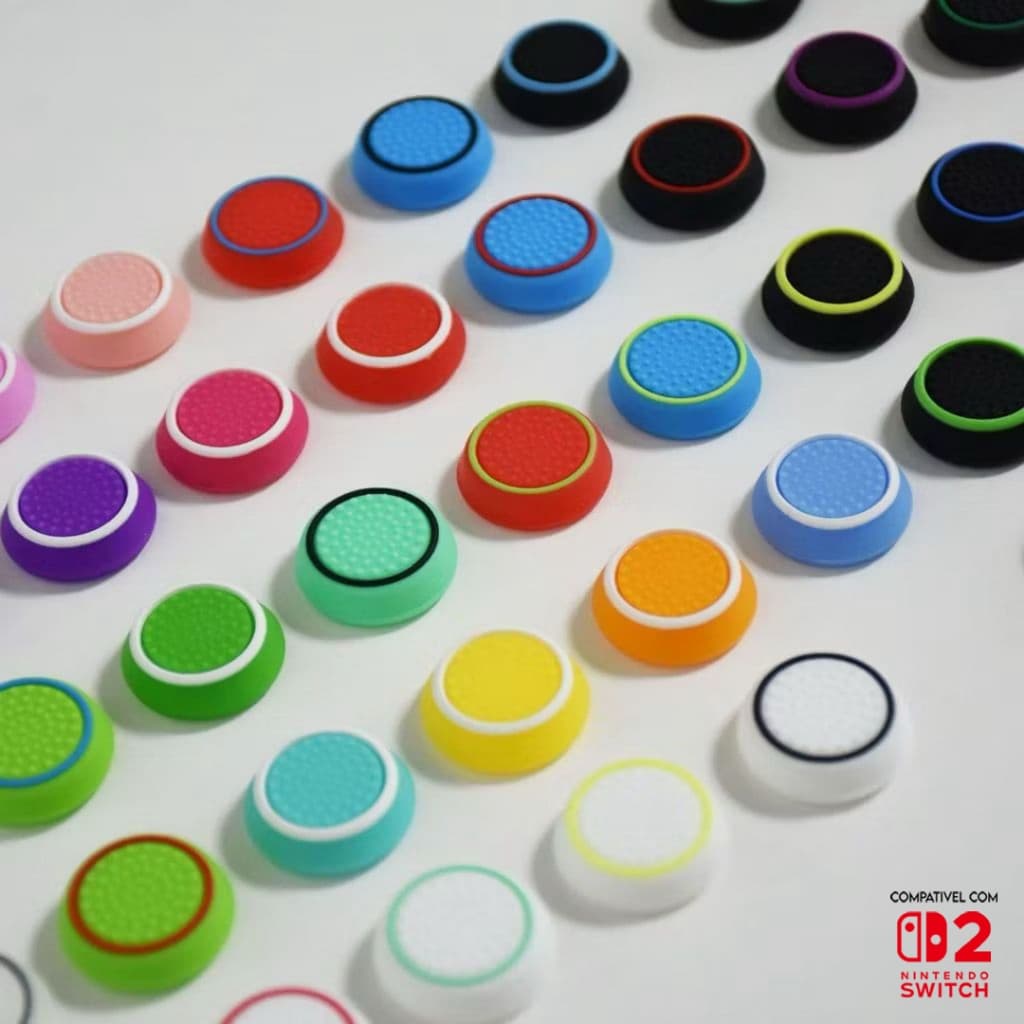 Par de Grip de Silicone Analógicos Grips de Precisão para Controles de Xbox ,playstation 2 a 5 e Nintendo Switch 2