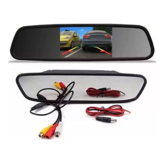 Espelho Retrovisor Tela Lcd Saída Camera Ré Tela Lcd 4,3p