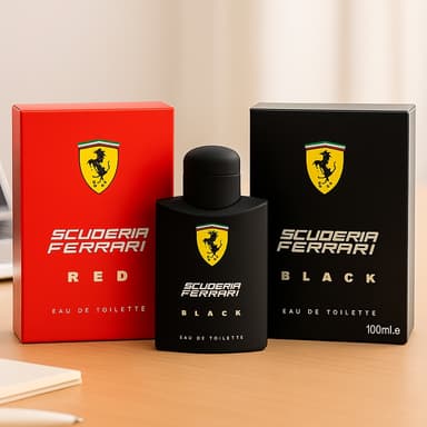 Kit de 1 Até 2 Perfumes Ferrari Black e Red Masculino 100ml Edt Importado Longa Duração