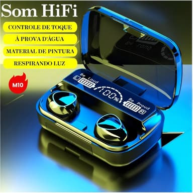 Fone M10 Fone de Ouvido Bluetooth Sem Fio Sem Fio Tws Estéreo Power Bank