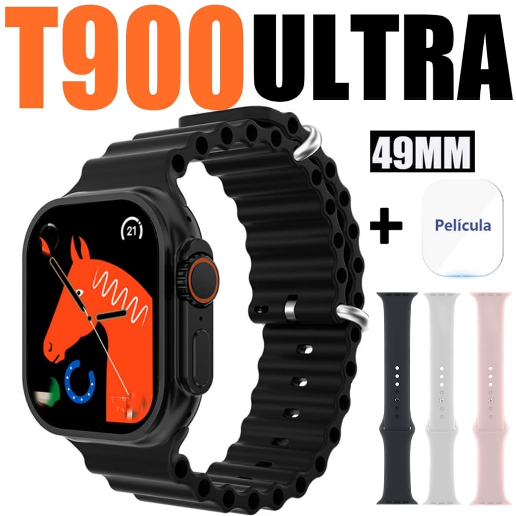 T900 Ultra Smartwatch Relógio Inteligente Prova Bluetooth Monitoramento de Saúde Exercício Contagem