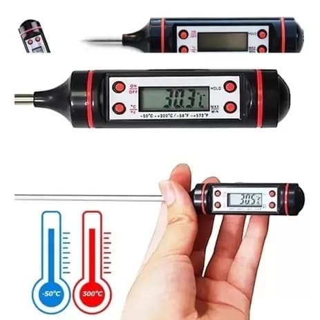Kit 1/2/3/4 Termômetros Culinário Tipo Espeto Digital de Cozinha