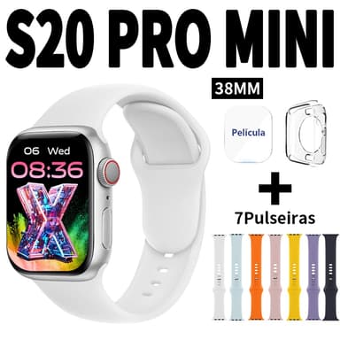 【Sete Pulseiras】 Smartwatch S20 Pro Mini Watch Pro Série 10 Bluetooth Relógio Inteligente Cardíaca Monitoramento Nfc Gps