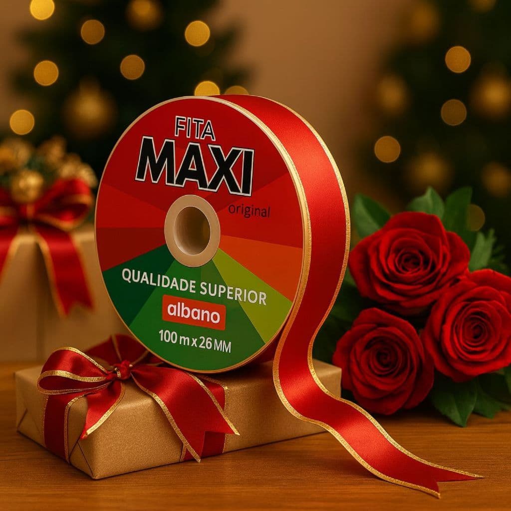 Fita Maxi para Laços para Dia da Mulher e Decoração de Presentes 32mmX100m Varias Cores