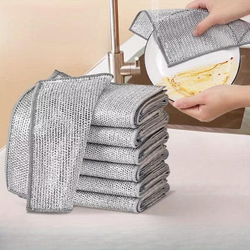 Kit 6/12/18/24 Panos de Limpeza Aço Premium Reutilizável Área Panela Fogão Toalha Louça