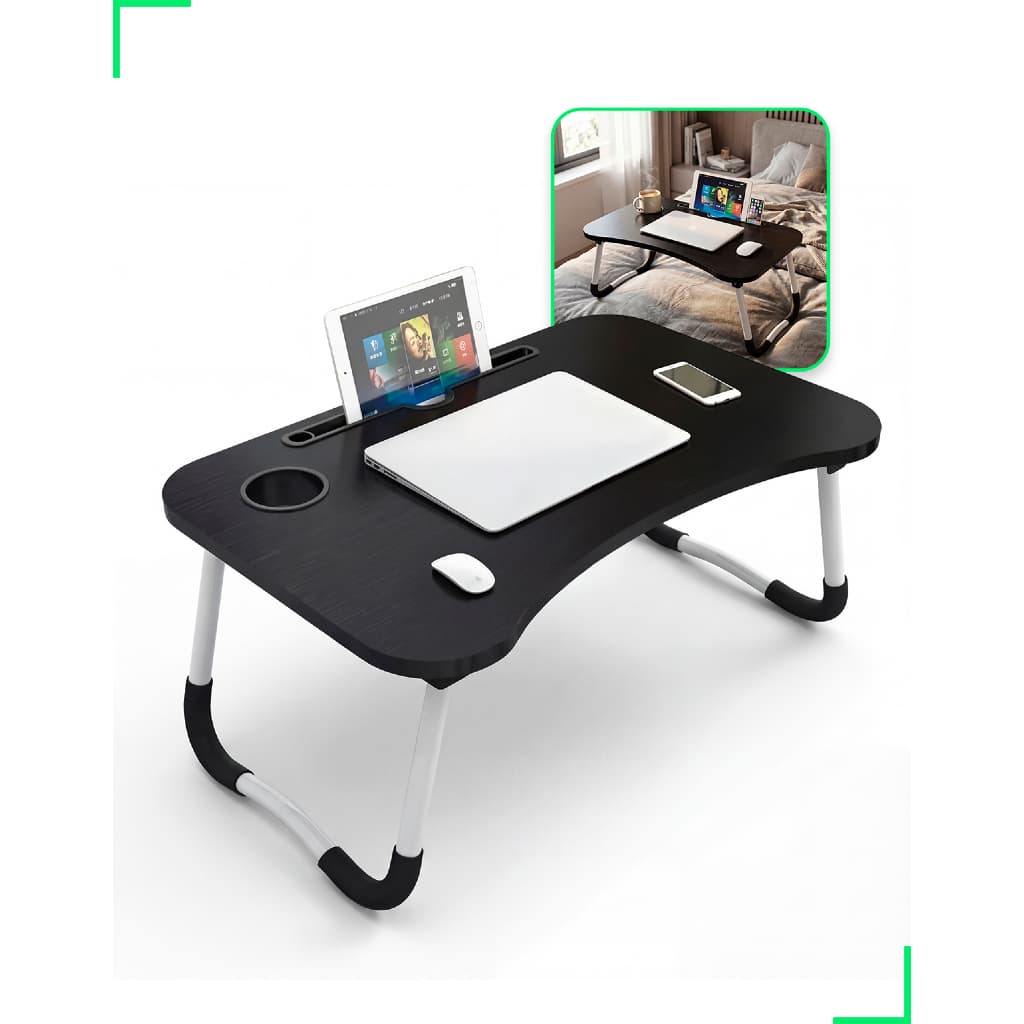 Mesa Dobrável Suporte para Notebook Portátil para Tablets com Porta-Copo
