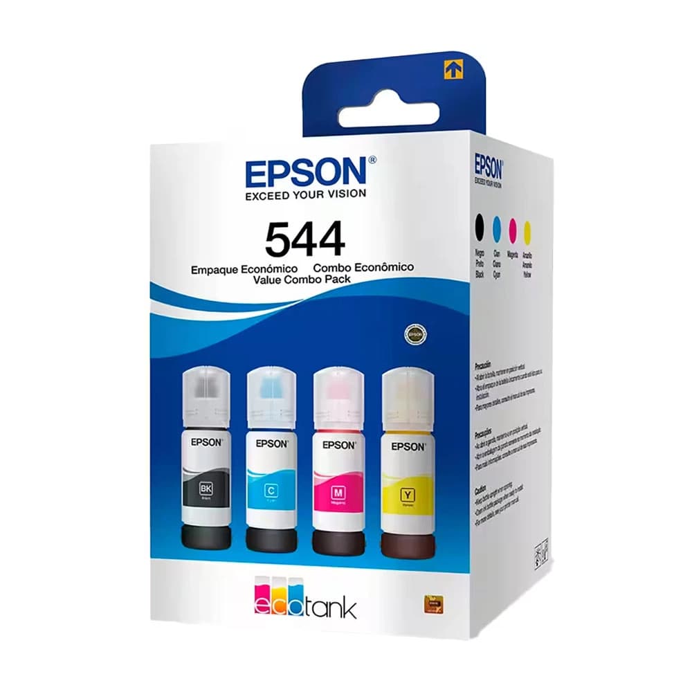 Kit Box de Tinta 4 Garrafas T544 L3110 L3210 L3250 Original, Seladas e Lacradas. Produto Novo.