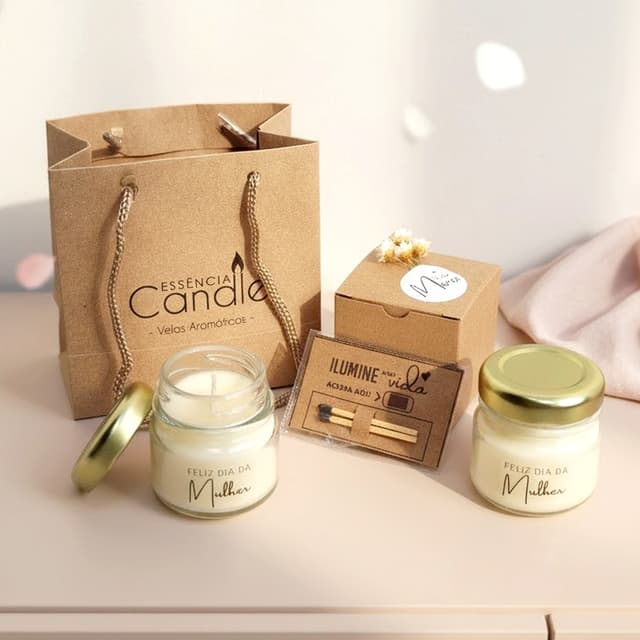 Pronta para Presente - Dia da Mulher, Mini Vela Aromática Perfumada Lembrancinha