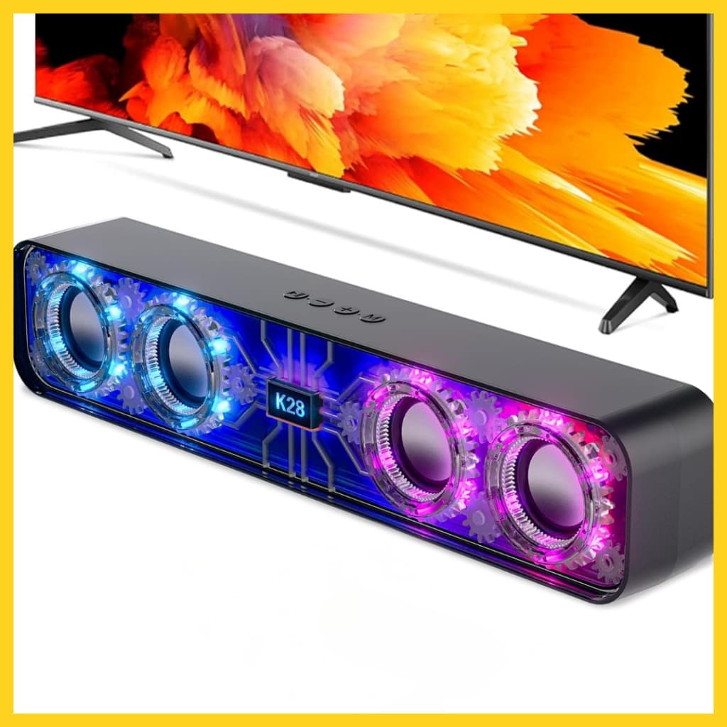 Mini Sound Bar Gamer Bluetooth 100w Caixa de Som Rgb Home Theater para Computador Pc e Tv