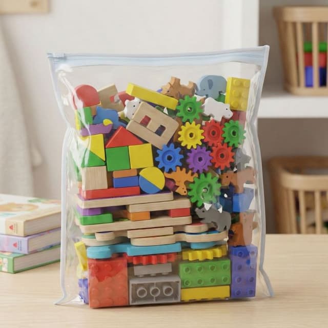 Kit 10 Saquinhos Organizadores para Brinquedo, Quebra-Cabeça Lego com Zíper 27x32cm