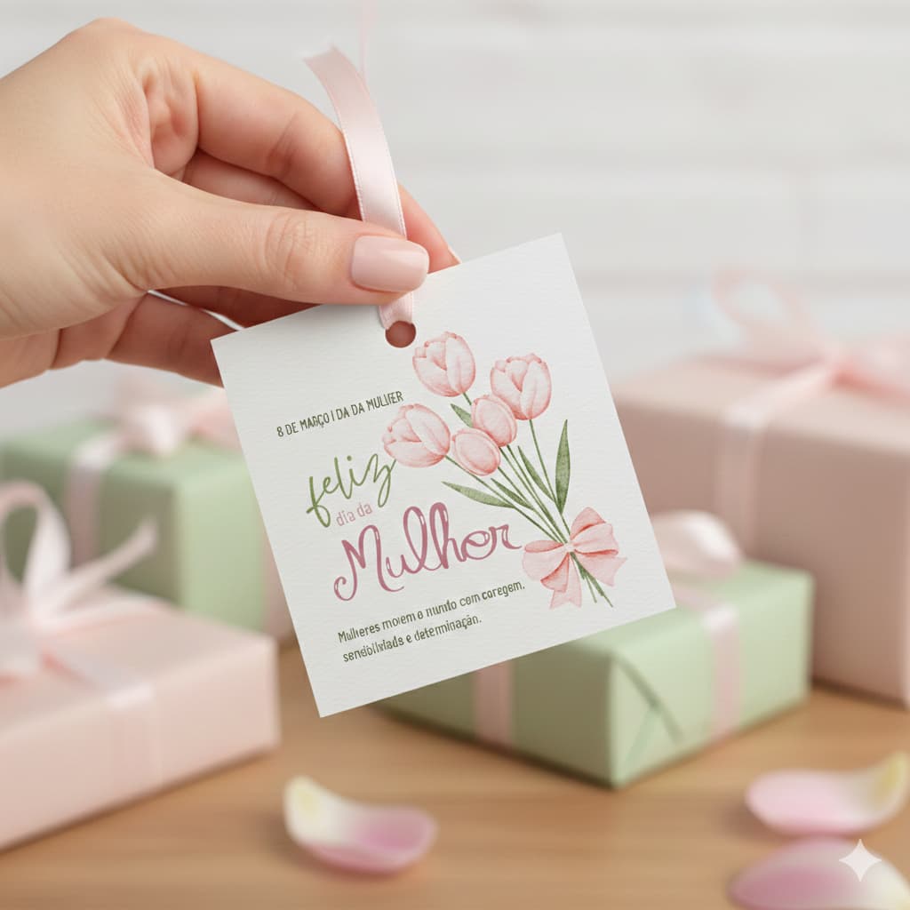 30 Tags Dia da Mulher - Lembrancinha, Mimo, Presente.