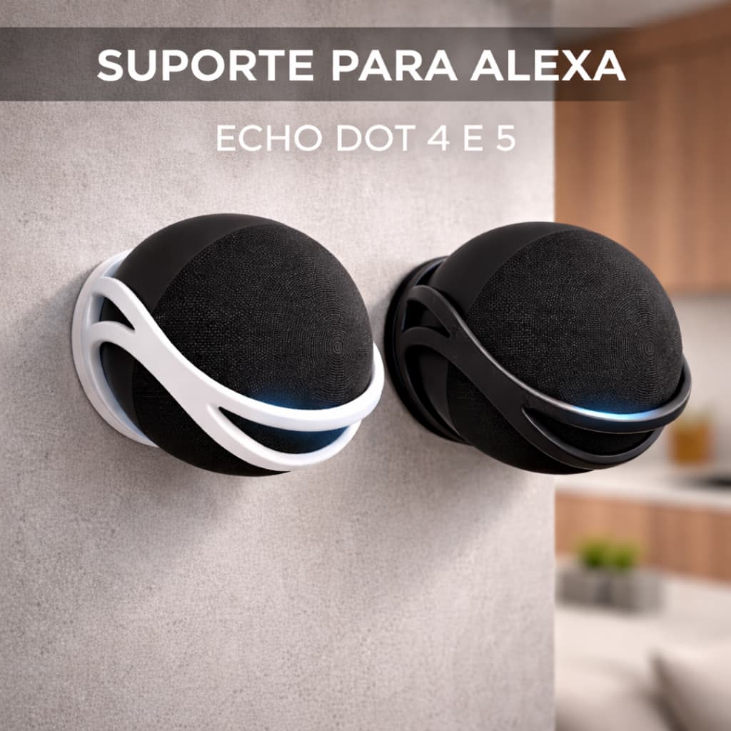Suporte de Parede para Alexa Echo Dot 4 e 5 Organizador Amazon