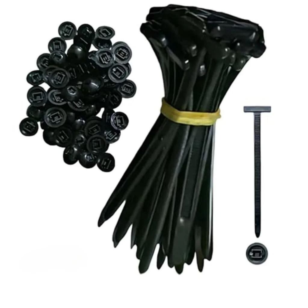 Kit 20/50/100 Unidades de Abraçadeiras com Travamento Automático Fivela Universal de Nylon Multifuncional