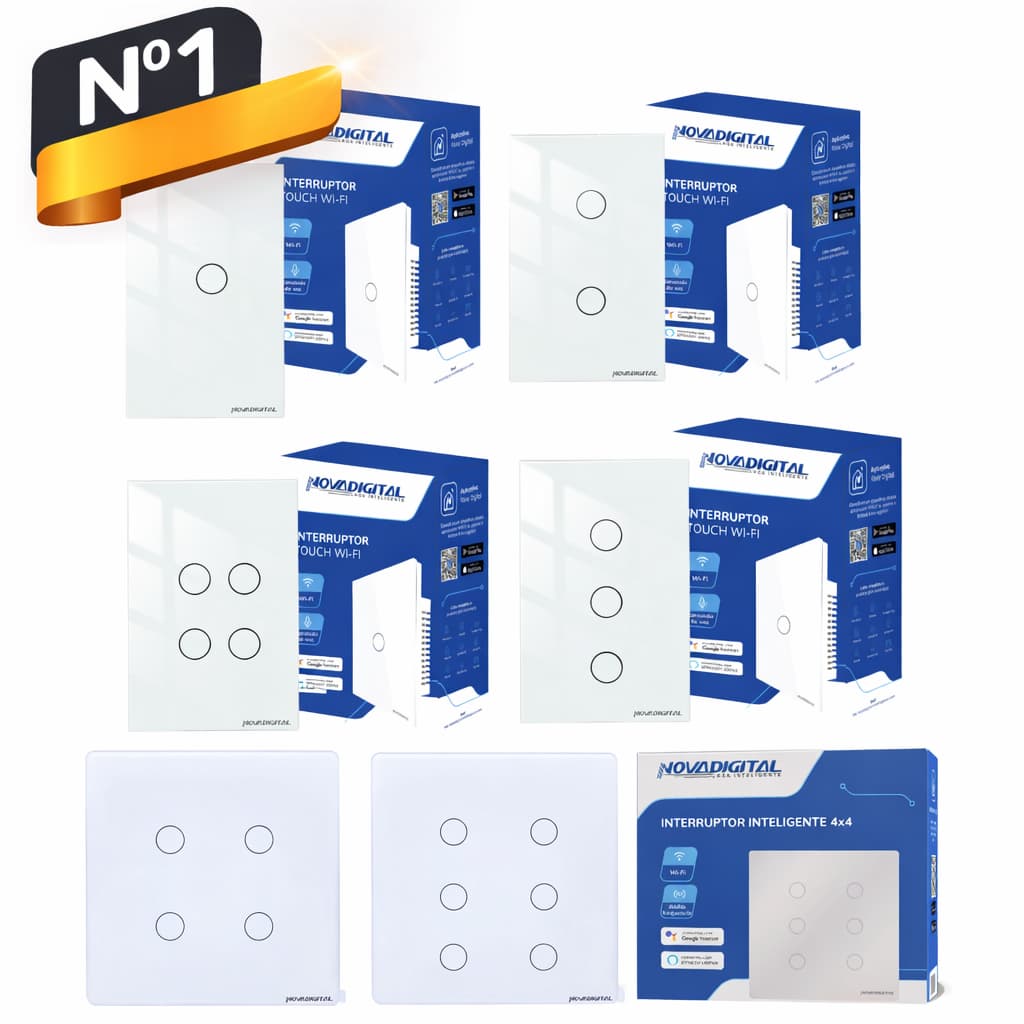 Interruptor Inteligente Wi-Fi Nova Digital Touch Tuya Smart Life Compatível Alexa e Google Home