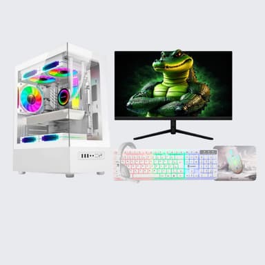 Computador Gamer Completo Branco I5 Memoria Ram 16gb Monitor Teclado Mouse Mousepad Headset