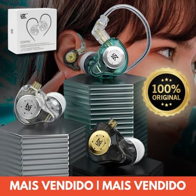 Fone de Ouvido Kz Edx Pro Original InEar Gamer Monitor Retorno Palco Driver Dinâmico Graves Potentes