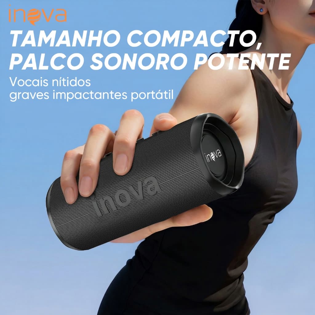 Inova Caixa de Som Bluetooth Portátil À Prova D 'Água com Bateria Esportiva Caixinha de Som Bluetooth Soundbar