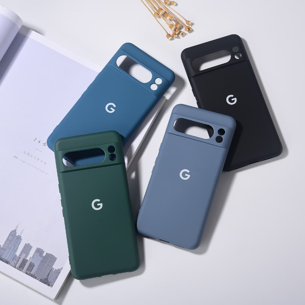 Capa de Silicone Original para Google Pixel 8 7 6 Pro 8a 7a 5g Fundas de Borracha Macia Quadrada Fina À Prova de Choque 7Pro 8Pro 6Pro 7