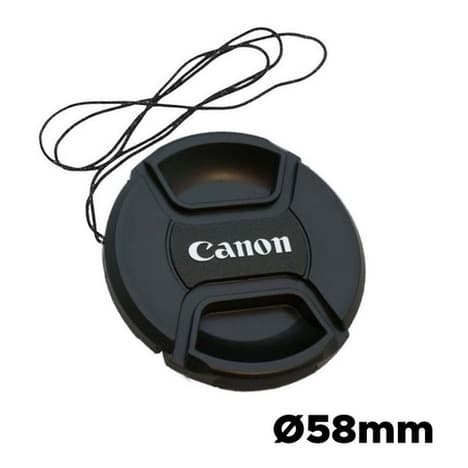 Tampa Frontal Lente Canon 18-55mm 58mm com Logotipo