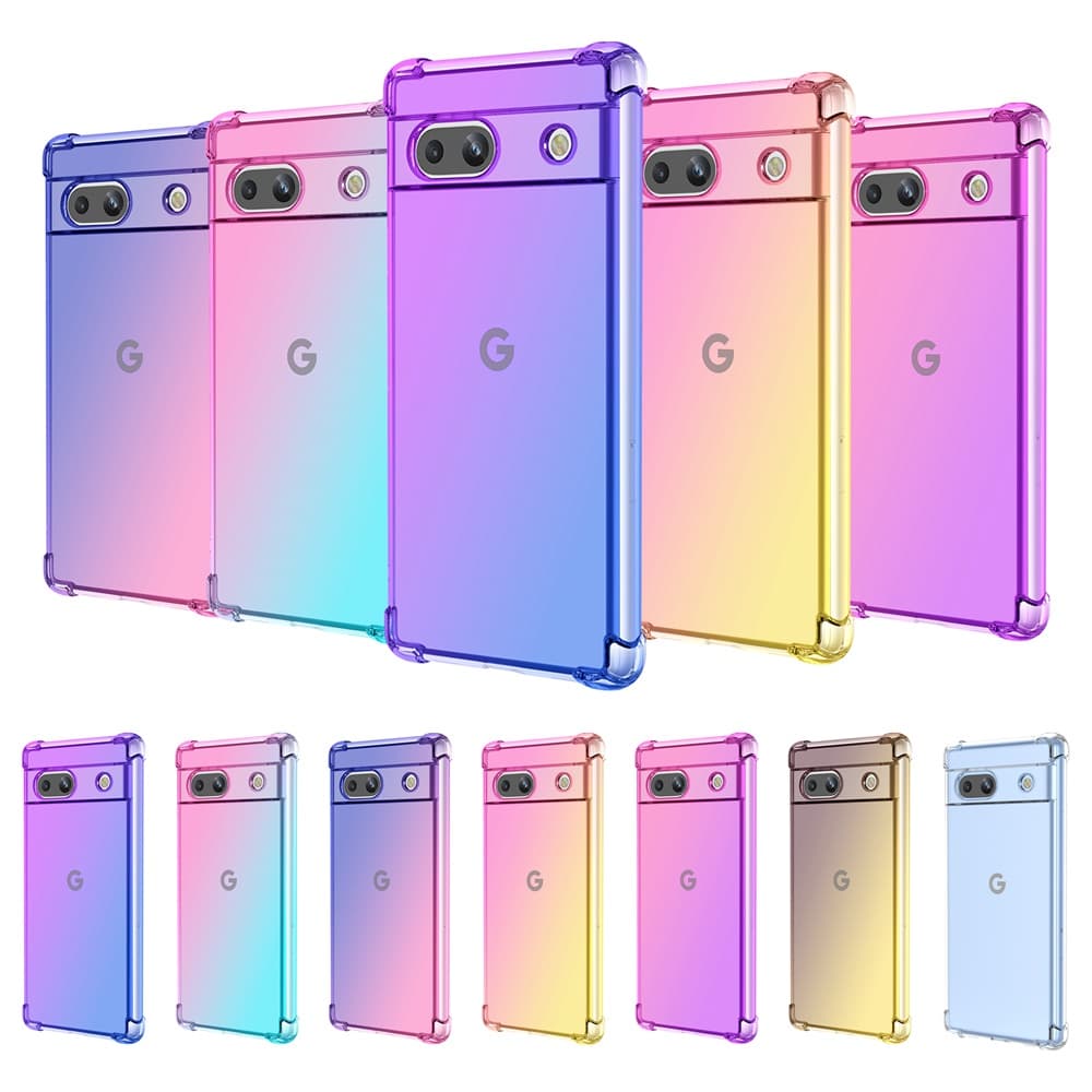 Google Pixel 8 Pro 8a 7a 6a Pixel7 Pixel6 Caso À Prova de Choque Gradiente Claro Macio Tpu Híbrido Bonito Capa Fina