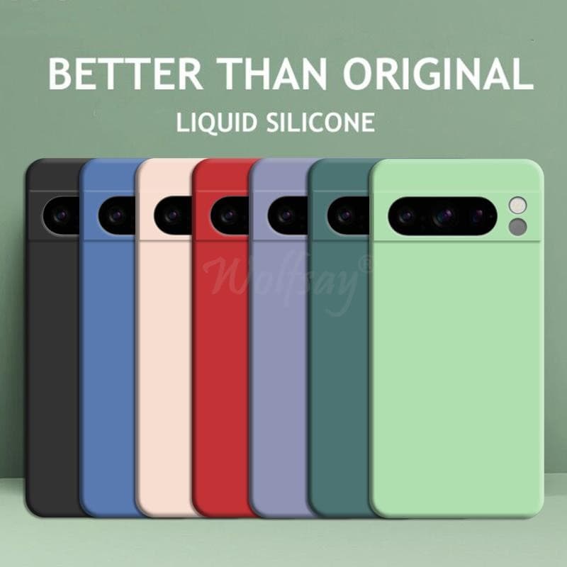 Para Google Pixel 8 Pro Caso 9 Xl Capa Protetor de Borracha de Silicone Líquido Tpu 8a 7a 7 6a 6