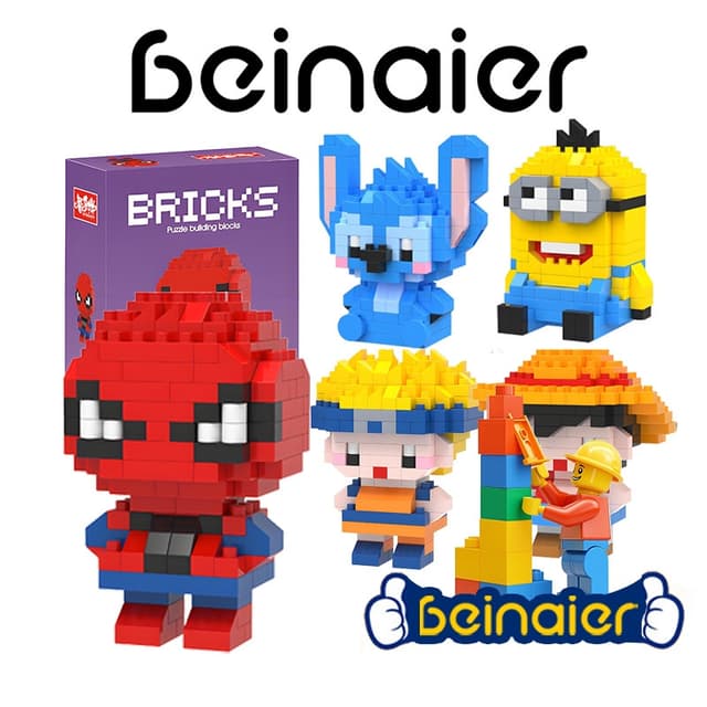 Brinquedos de Construção Educativos para Crianças Compatíveis com Blocos Lego Boneca de Desenho Animado