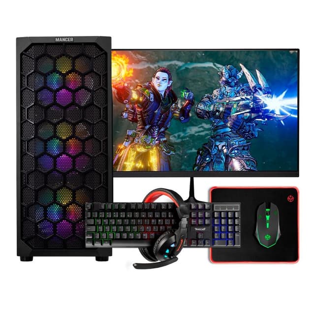 Pc Gamer Completo Mancer, Amd Ryzen 5 5600gt, 16gb Ddr4, SSD 480gb, Combo de Periféricos, Monitor 21