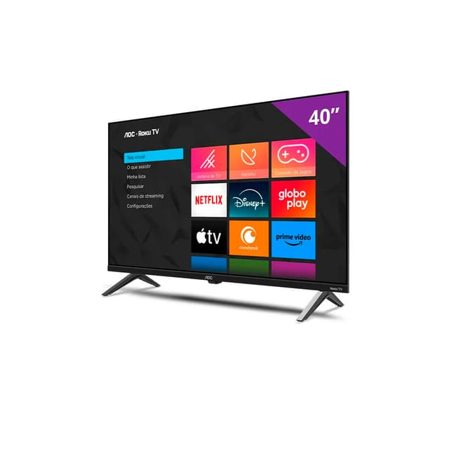 Smart Tv LED AOC 40 Polegadas Full HD Roku 40s5045/78 Wi-Fi HDMI Preta
