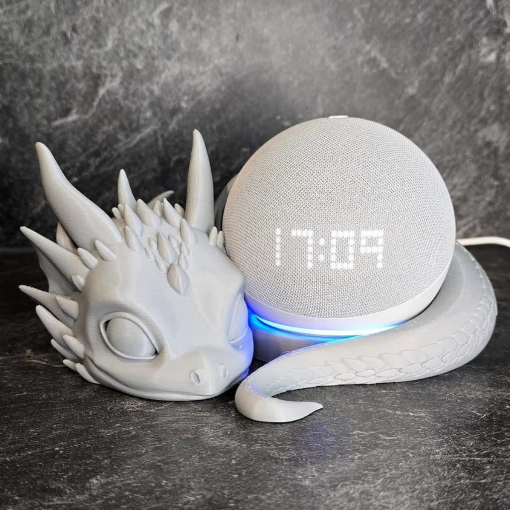 Suporte Dragão Alexa Amazon Echo Dot 4ª e 5ª Geração e Google Nest Mini