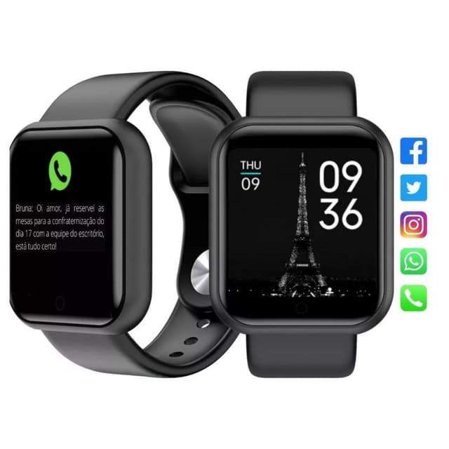 Smartwatch D20 Relógio Colocar Foto com Tela HD Y68 Bluetooth com Lembrete Chamada Monitor de Frequência