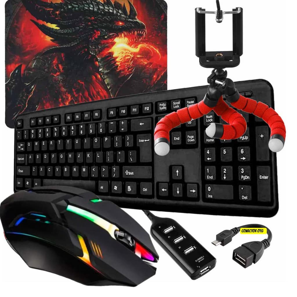 Kit Gamer Completão Mobilador Teclado Mouse Topled Promoção