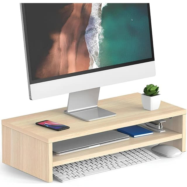 Suporte para Monitor Mdf 37cm Home Office Mesa Gamer Ergonômico Base Apoio Mesinha