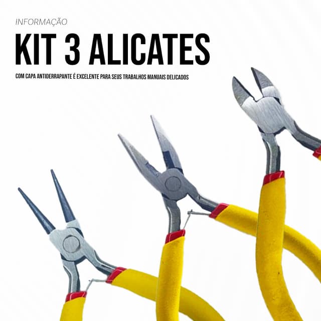 Kit Jogo de Alicates P/ Corte Eletrônico Artesanato & Bijuterias