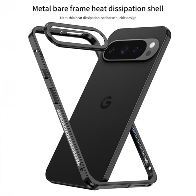Refrigeração Quadro Médio Caso de Telefone para Google Pixel 7 8 9 10 Pro Xl Liga Alumínio Metal Borda Capa Pixel9 ProXL