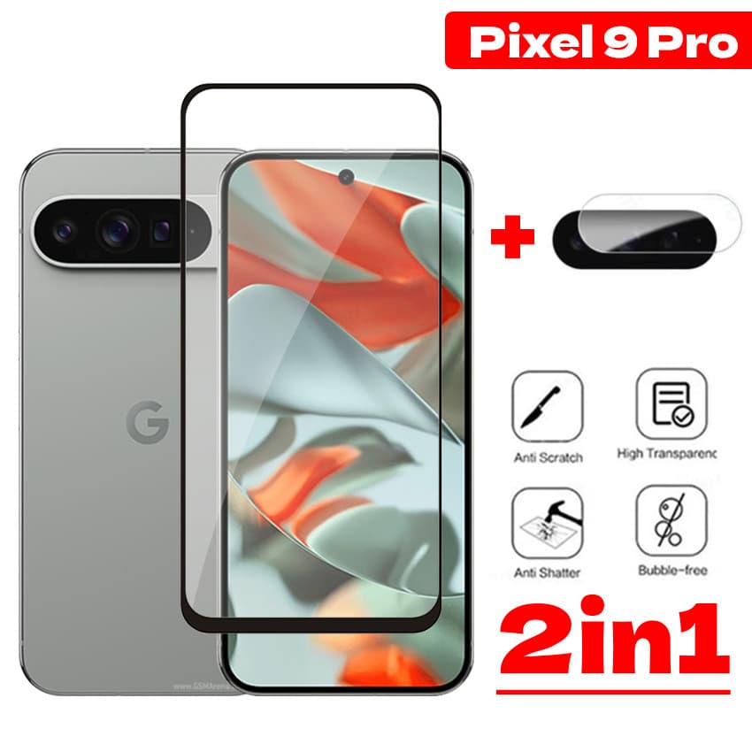 Para Google Pixel 9a 9 Pro 9Pro Xl 8 7 6 Vidro do Telefone Temperado com Cola Completa Protetor de Tela Câmera HD Pixel9