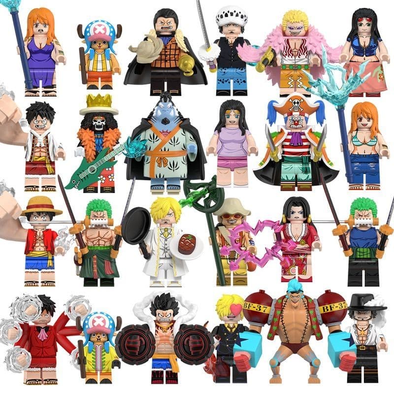 Compatível com Lego One Piece Minifigura Luffy Robin Sanji Chopper Zoro Mercadoria Figura Boneca Bloco de Construção Bri